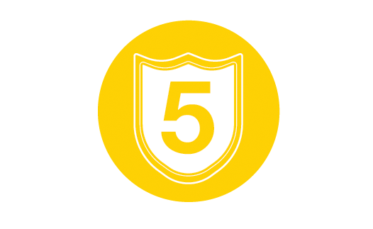 Peace of mind with a five-year warranty