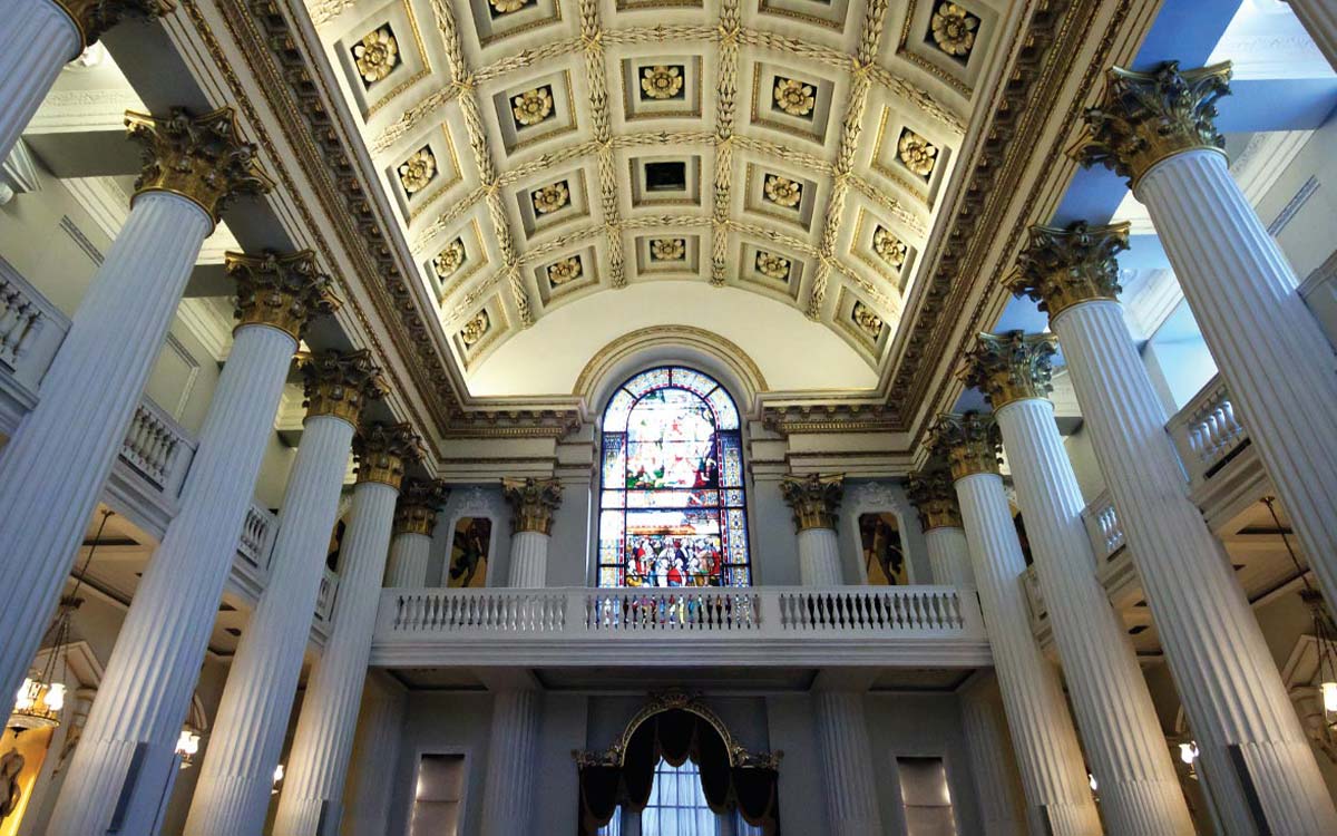 The high ceiling of Mansion House in the City of London
