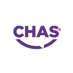 Purple CHAS logo -Contractors Health and Safety Assessment Scheme