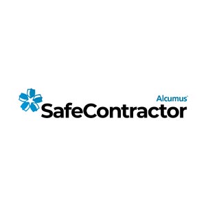 Black and blue Safe Contractor logo