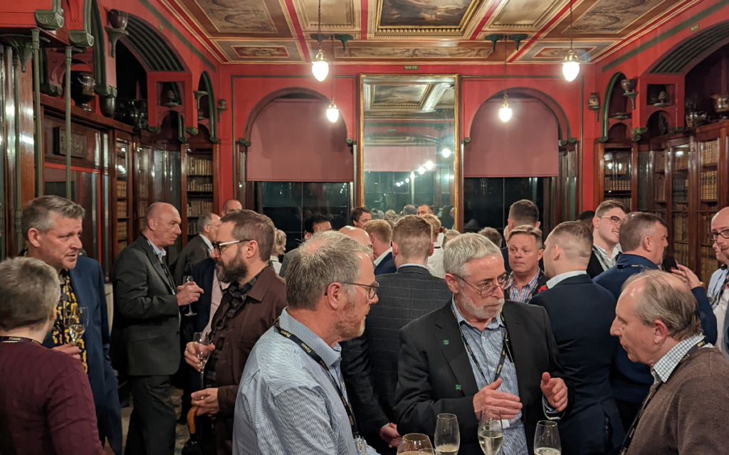 A crowd of people at the Friends of Fireco event at the John Soane Museum.
