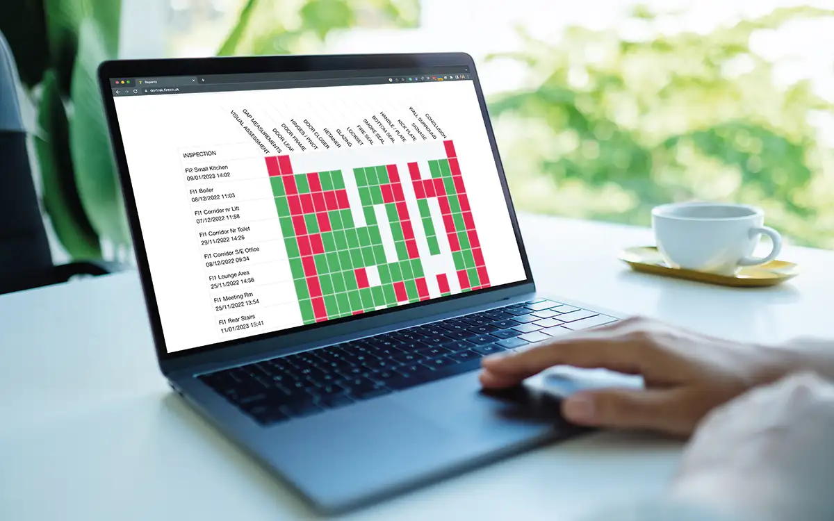 DorTrak reports are viewed on a laptop